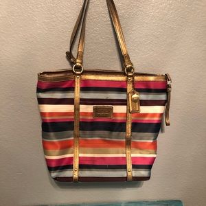 **PRICE DROP** Coach Legacy Striped Tote
